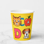 Schattigee Cartoon Ontworpen Plastic Papieren Beke Papieren Bekers (Achterkant)