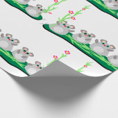 Schattigee Cartoon op gras met bloemen Cadeaupapier