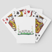 Schattigee Cartoon op gras met bloemen Pokerkaarten (Achterkant)