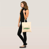 Schattigee Cartoon op gras met bloemen Tote Bag