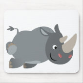 Schattigee Cartoon opladen neushoorn mousepad Muismat (Voorkant)