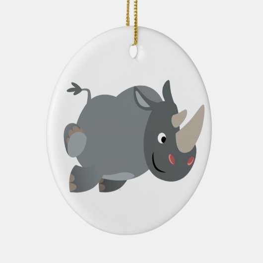 Schattigee Cartoon opladen neushoorn Ornament (Rechts)