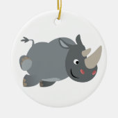 Schattigee Cartoon opladen neushoorn Ornament (Voorkant)