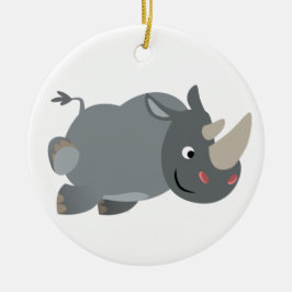 Schattigee Cartoon opladen neushoorn Ornament
