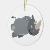 Schattigee Cartoon opladen neushoorn Ornament (Links)