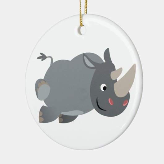 Schattigee Cartoon opladen neushoorn Ornament (Links)