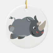Schattigee Cartoon opladen neushoorn Ornament (Achterkant)