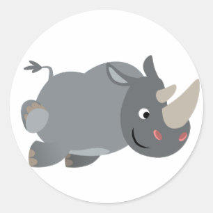 Schattigee Cartoon opladen neushoorn Sticker