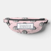 Schattigee Cartoon Opossum Patroonnaam Roze Heuptasje (Liggend)