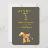 Schattigee Cartoon Oranje Giraffe Kind Verjaardag  Kaart (Voorkant)