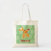 Schattigee Cartoon Oranje Giraffe Liefde Leuke Sti Tote Bag (Voorkant)