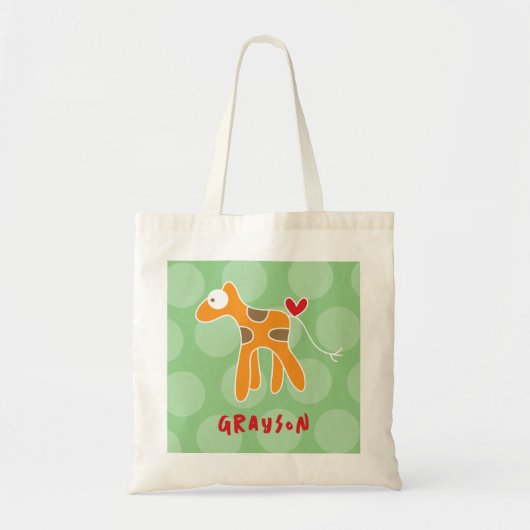 Schattigee Cartoon Oranje Giraffe Liefde Leuke Sti Tote Bag (Voorkant)