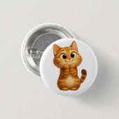 Schattigee Cartoon, Oranje Tabby Cat Ronde Button 3,2 Cm (Voorkant /achterkant)