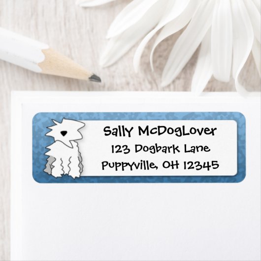 Schattigee Cartoon Oud Engels Sheepdog Etiket (Insitu)