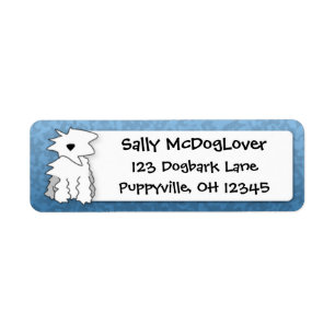 Schattigee Cartoon Oud Engels Sheepdog Etiket