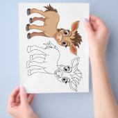 Schattigee Cartoon paard kleurplaat Flyer (Hand)