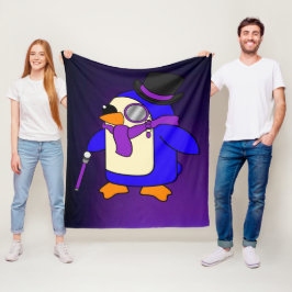Schattigee cartoon paarse pinguïn fleece deken