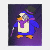 Schattigee cartoon paarse pinguïn fleece deken (Voorkant)