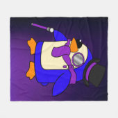 Schattigee cartoon paarse pinguïn fleece deken (Voorkant (Horizontaal))