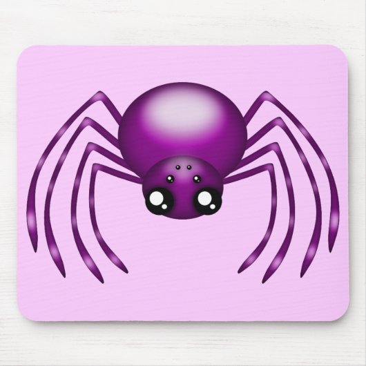 Schattigee Cartoon Paarse Spider Mousemats Muismat (Voorkant)