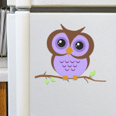 Schattigee Cartoon Paarse Uil Vinyl Sticker