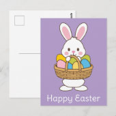 Schattigee Cartoon Paashaas Eggs Basket Briefkaart (Voorkant / Achterkant)