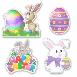 Schattigee Cartoon paashaas konijn Stickers