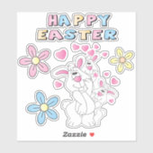 Schattigee Cartoon paaskonijntjes Sticker (Vel)