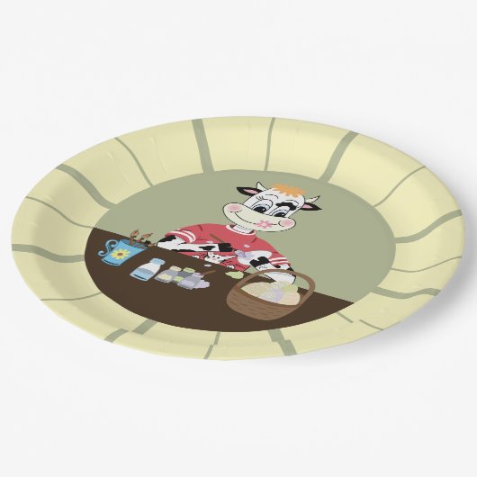 Schattigee cartoon Paaspapier borden Papieren Bordje (Gekanteld)