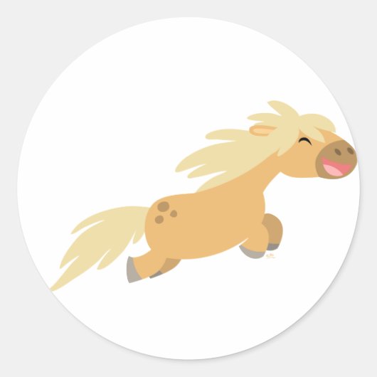 Schattigee Cartoon Palomino Pony sticker (Voorkant)