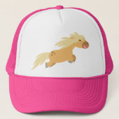 Schattigee Cartoon Palomino Pony Trucker Hoed Trucker Pet (Voorkant)