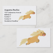 Schattigee Cartoon Palomino Pony visitekaartje (Voorkant / Achterkant)