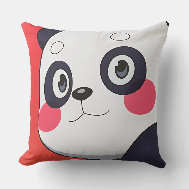 Schattigee Cartoon Panda Kussen voor Fun Home Deco (Voorkant)