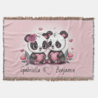 Schattigee Cartoon Panda Lovers Hart Valentijn's D