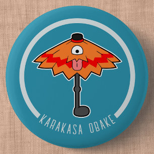Schattigee Cartoon paraplu geest Japanese Yokai Ronde Button 5,7 Cm
