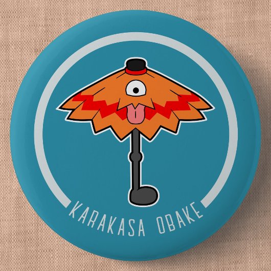 Schattigee Cartoon paraplu geest | Japanese Yokai Ronde Button 5,7 Cm