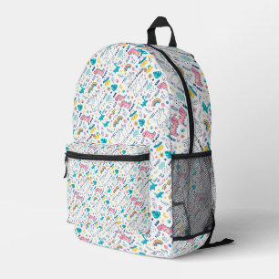 Schattigee Cartoon Pattern Monogram bedrukte rugza Rugzak