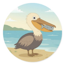 Schattigee Cartoon Pelikaan, zee vogel