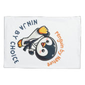 Schattigee Cartoon Penguin Karate Martial Arts Kussensloop (Achterkant-Links)
