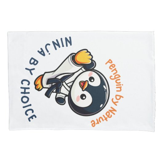 Schattigee Cartoon Penguin Karate Martial Arts Kussensloop (Voorkant-Links)