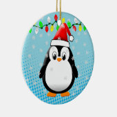 Schattigee Cartoon Penguin Santa Hat Kerstverlicht Keramisch Ornament (Rechts)
