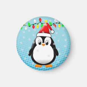 Schattigee Cartoon Penguin Santa Hat Kerstverlicht Magneet