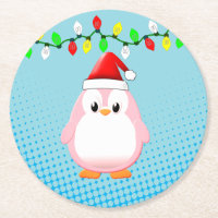 Schattigee Cartoon Penguin Santa Hat Kerstverlicht