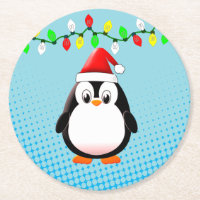 Schattigee Cartoon Penguin Santa Hat Kerstverlicht