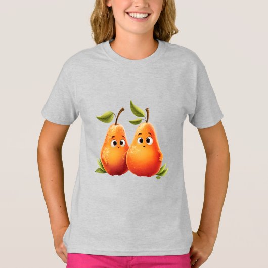 Schattigee Cartoon peren - Schattigee peren met la T-shirt (Voorkant)