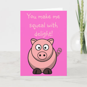 Schattigee Cartoon Pig - Je laat me piepen van vre Feestdagen Kaart