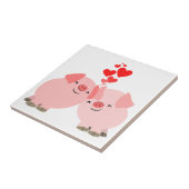 Schattigee Cartoon Pigs in Love Tegel Tegeltje (Zijkant)