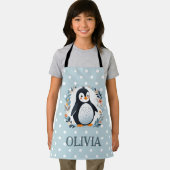 Schattigee Cartoon Pinguïn en Bloemen Schort (Insitu)
