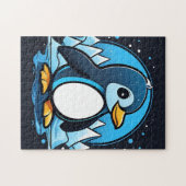 Schattigee Cartoon Pinguïn Koud Legpuzzel (Horizontaal)