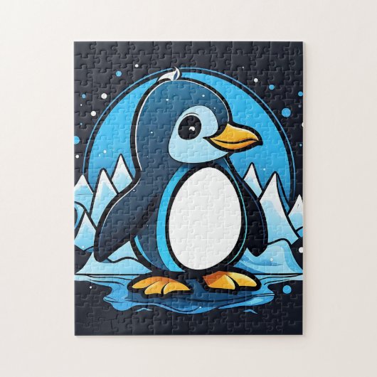 Schattigee Cartoon Pinguïn Koud Legpuzzel (Verticaal)
